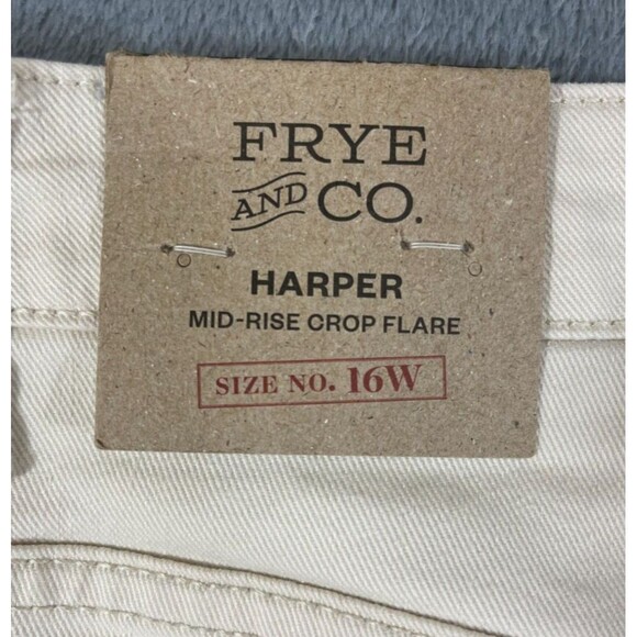 NEW Frye & Co. Jeans Women's 16W Harper Mid-Rise Crop Flare Birch White - Picture 14 of 15